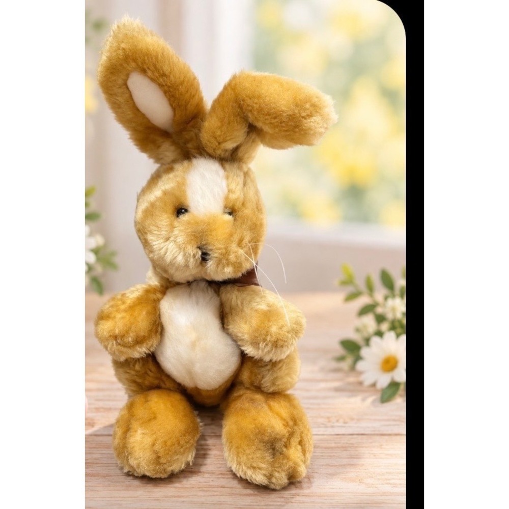 Vintage Ganz Maple Bunny Rabbit Plush Soft StuffedAnimal Tan White 2000 15 in